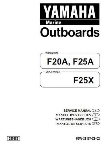 Yamaha outboard  f20a, f25a, f25x,  service manual pdf