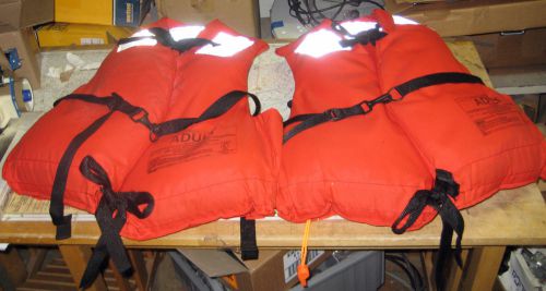 2 each adult type 1 offshore life jackets with whistles