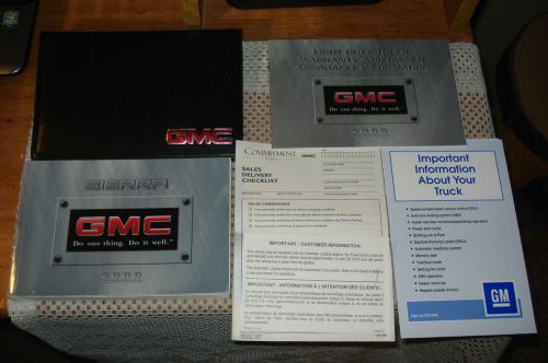 2000 gmc sierra owners manual set original glovebox books