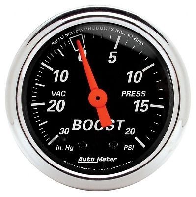 Auto meter 1471 designer black series gauge 2-1/16&#034; boost/vacuum chrome
