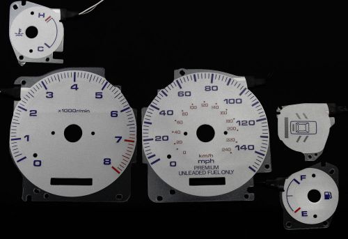 150mph indiglo gauge face silver reverse glow gauge kit for 92-94 acura vigor