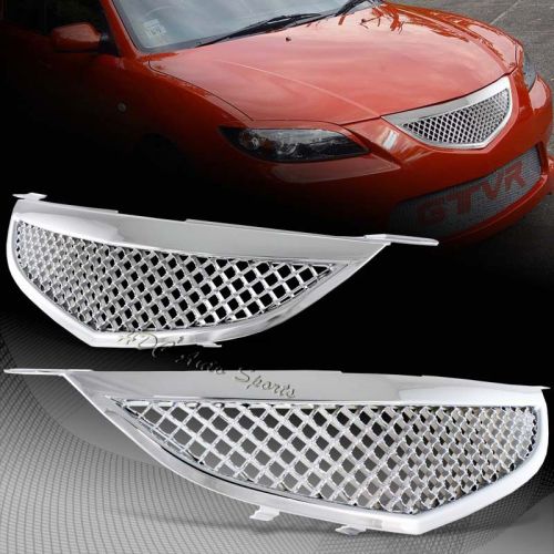 For 2004-2006 mazda 3 sedan abs plastic chrome front hood bumper grille grill