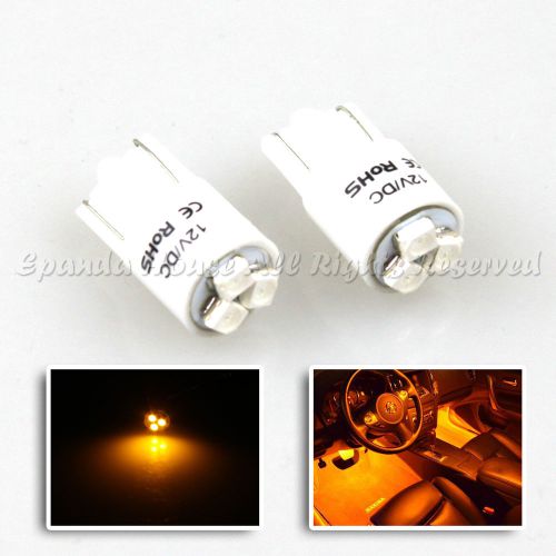 2x t10 1210 chips 3 smd 194 168 w5w led light bulb dome/map/license frame yellow
