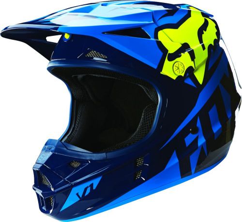 New 2016 fox racing v1 race mx dirt bike motocross helmet blue/ yellow all sizes