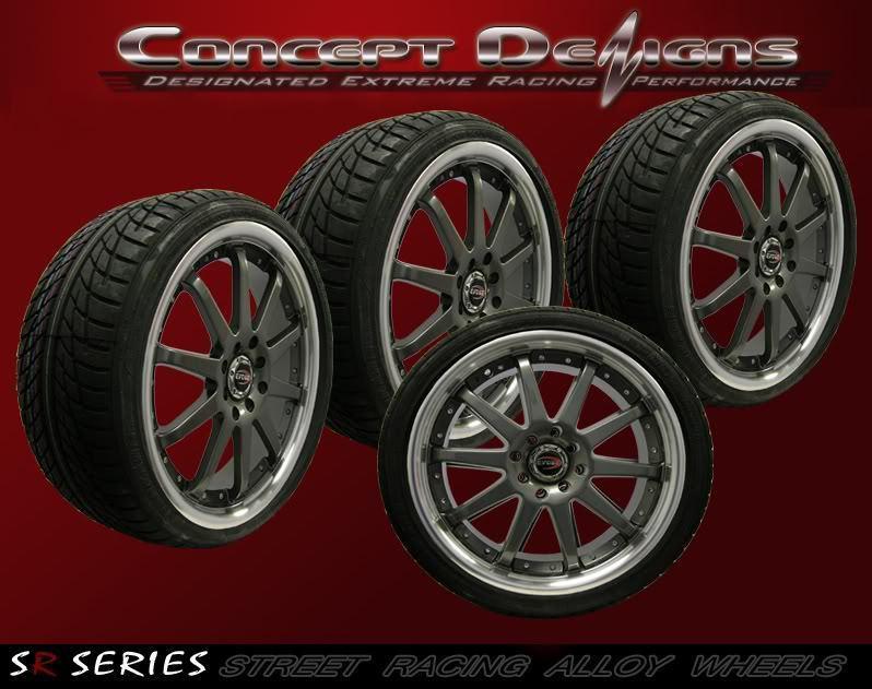 17" evoke xt wheel rim and tire package 4 lug gunmetal new