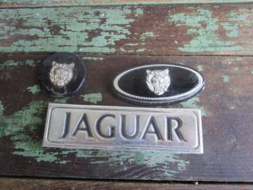 Vintage black jaguar cat face front  hood trunk decal emblem badge