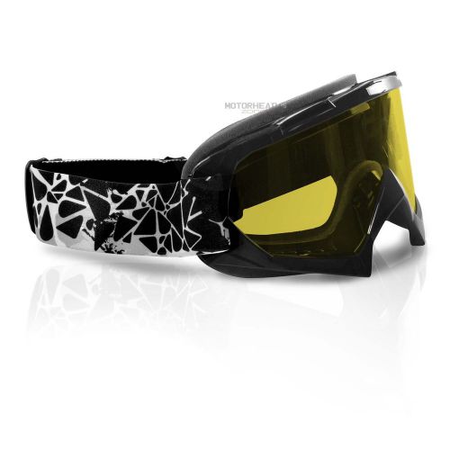 Kimpex snowmobile ckx assault goggle snow black adjustable anti-fog yellow lens