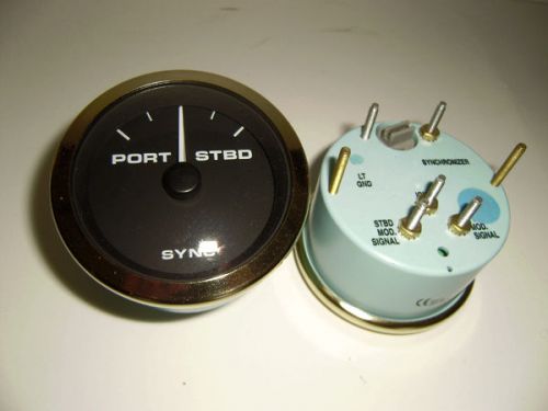 Teleflex port/starboard boat engine sync gauge~syncronizer~62420~standard gold