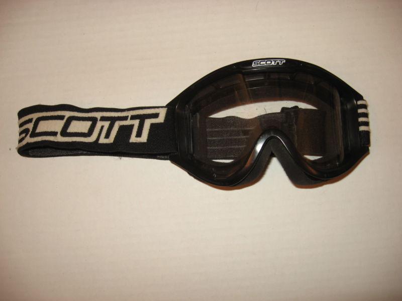 Scott 83 goggles mx motocross atv quad dirt bike black w clear lens