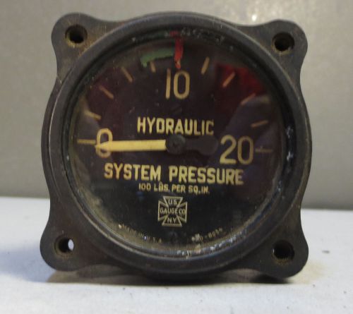 Vintage u.s. aw-1-7/8-17-cp hydraulic system pressure aircraft indicator gauge
