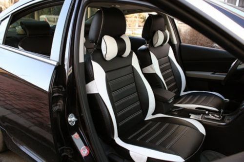 Black and white microfiber upper leather car seat cover for excelle qashqai v40
