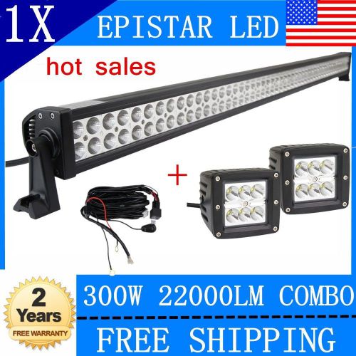 52&#039;&#039;in 300w led light work combo offroad bar+24w cree work light+14v 40a wiring