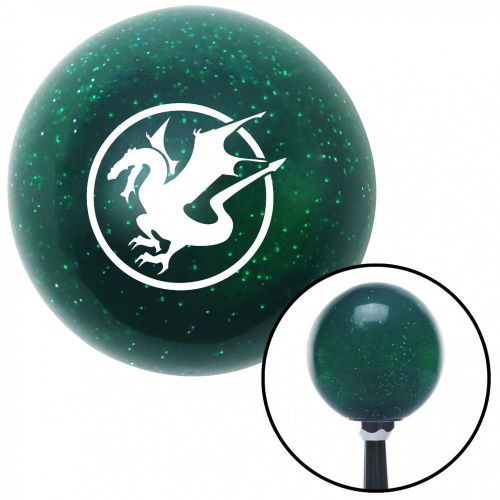 White dragon in a circle green metal flake shift knob with 16mm x 1.5