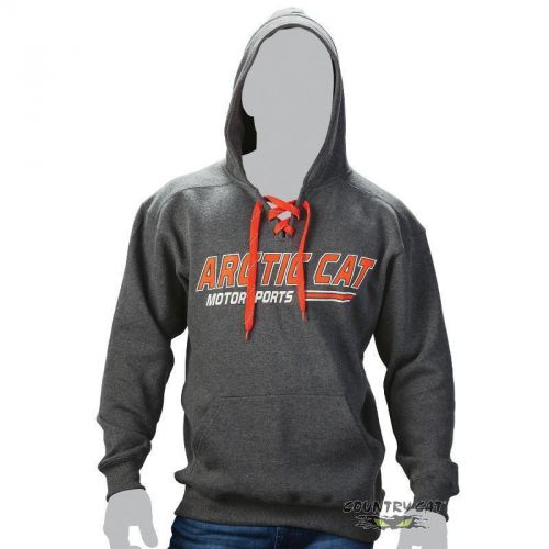 Arctic cat men&#039;s motorsports orange contrast laces hoodie - gray - 5279-47_