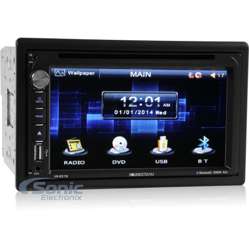 New! soundstream vr-651b double din bluetoooth dvd car stereo w/ 6.5&#034; screen