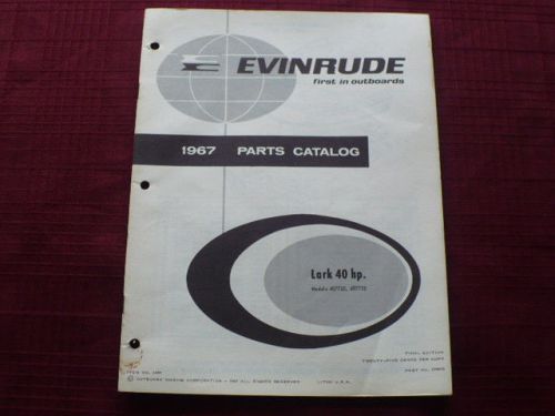 1967 evinrude outboard motor parts catalog   lark 40 hp  catalog item 4399