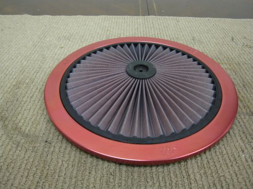 K &amp; n 66-1401xp x-stream 14&#034; diameter air cleaner filtered top with red rim