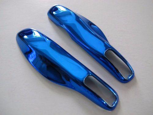 Key remote fob cover case trim replacement for porsche boxster macan chrome blue