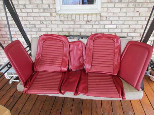 Nos r 1966 mustang upholstery kit for coupe with front bench seat red rare!!