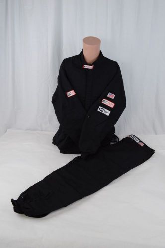 Rjs sfi 3-2a/5  2 piece adult 2x jacket 3x pants nomex driving fire suit black