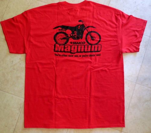 Motocross t-shirt-vintage maico magnum mx- red- xl-new-maico racing west germany