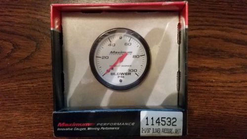 New stewart warner blower pressure gauge 2-1/16&#034; white 114532