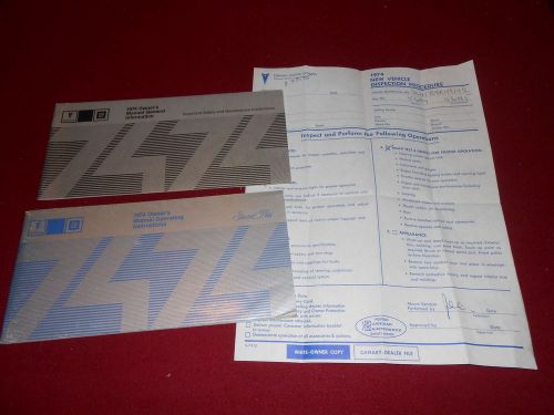 1974 pontiac grand prix owner manual, maintenance book and inspection sheet