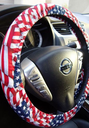 Handmade steering wheel covers american flag