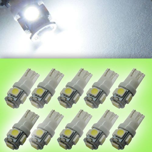 New high quality 10x white 5-smd hid 5050 light bulb lamp t10 168 194 led  hl-1