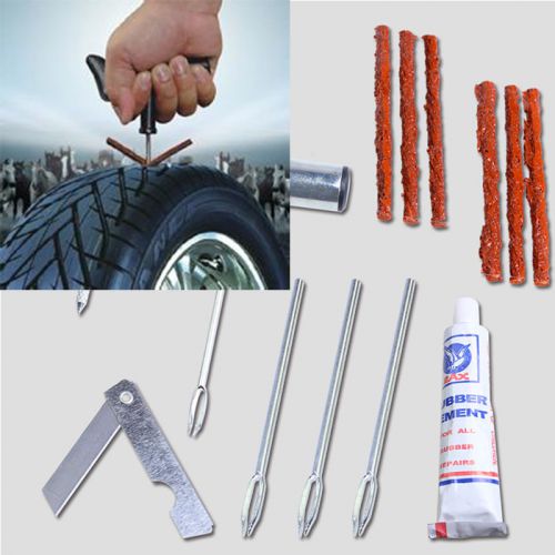 1*outdoor tyre puncture plug car bike motorcycle tire repair tool kit 14 in 1 zx