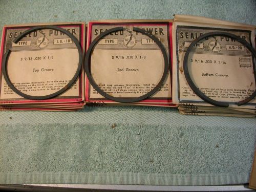 Vintage sealed power 836 piston ring set 3 9/16 .030 over 1/8 top 1/8 2nd 3/16 b