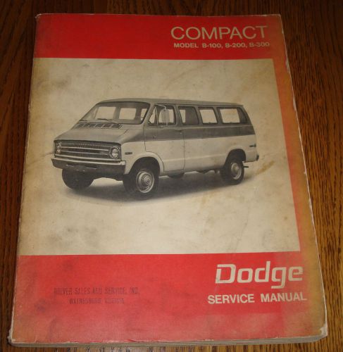 1970 factory manual dodge van compact models b-100, b-200, b-300 free shipping