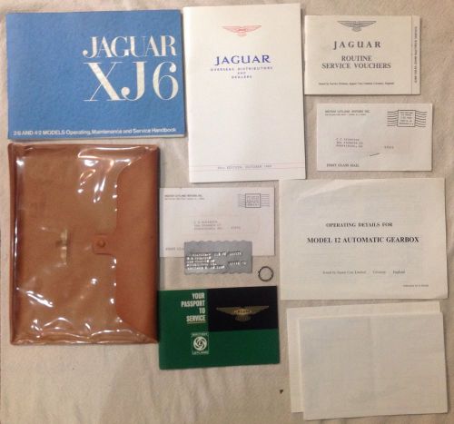 1969 jaguar xj6 models 2-8 &amp; 4-2 operating service handbook pouch and extras