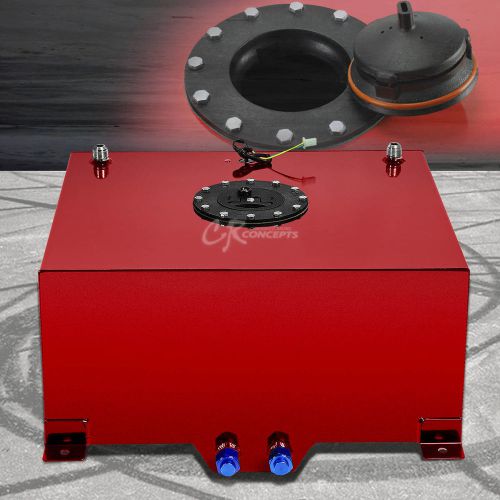 15.5 gallon red coated aluminum racing/drift fuel cell gas tank+level sender