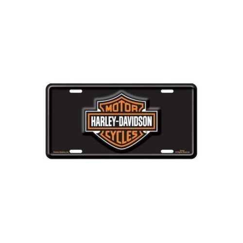 Harley-davidson bar and shield black license plate - c1846
