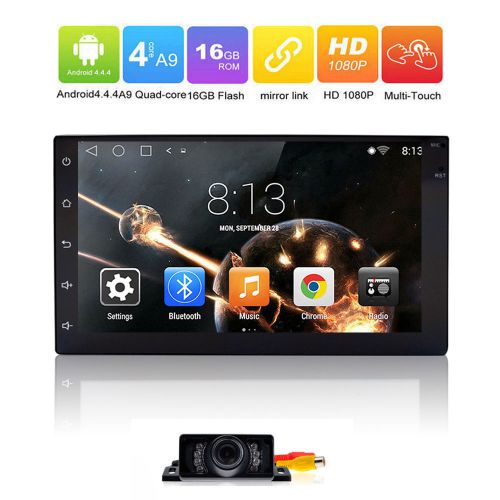Quad-core 2din android 4.4.4 car stereo gps navi radio player wifi 3g bt+camera