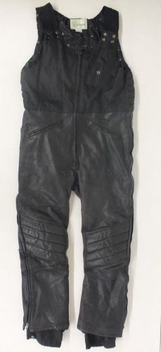 Vintage arcticwear fully insulated black leather bib snowmobile pants large-tall