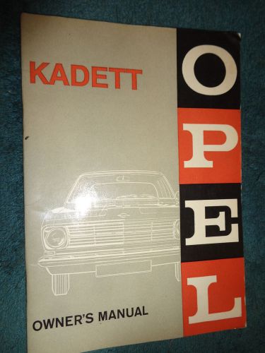 1966 buick opel kadett owner&#039;s manual / original guide book