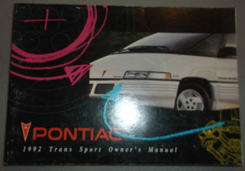 1992 pontiac trans sport owners manual