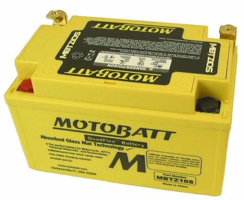 Motobatt mbtz10s quadflex battery 12v 10ah new ready to install &amp; go