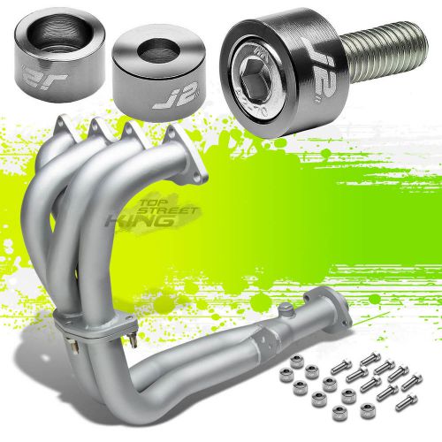J2 for 92-93 integra ceramic exhaust manifold header+gun metal washer cup bolts