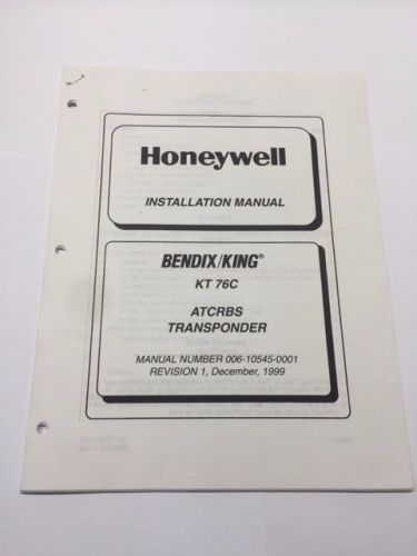 Bendix king installion manual kt 76c transponder