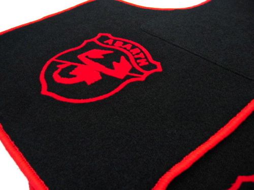 Black/red abarth floor mats for fiat 850 spider
