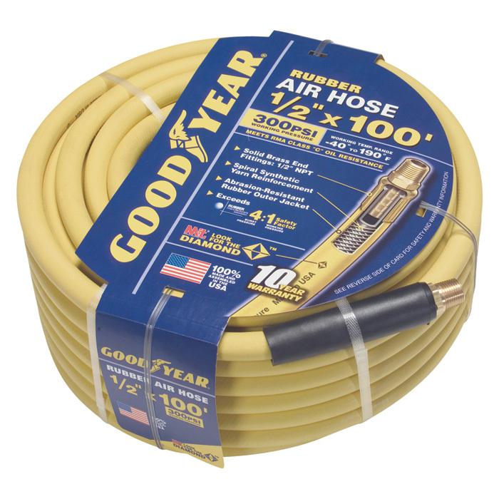 Goodyear rubber air hose-1/2in x 100ft 300 psi #46566