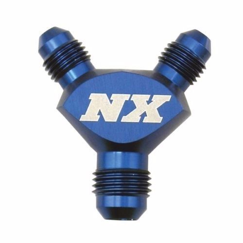 Nxs16082 -  nitrous express 16082 y-fittings -4 an male aluminum blue