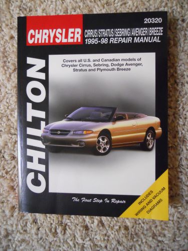 Chrysler sebring and other models repair manual, 1995-1998, chilton, like new
