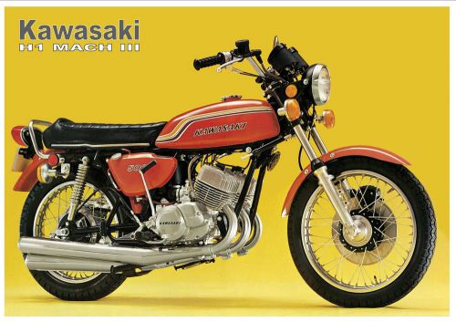 Kawasaki poster h1 mach iii h1b 1972 suitable to frame