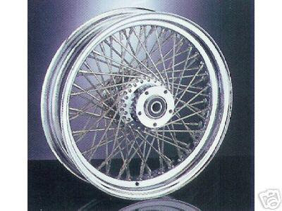 Stainless 80 spoke / chrome billet hub harley wheel set