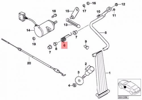 BMW E36 Z3 Gas Accelerator Pedal Springs Repair Kit GENUINE 35419068655