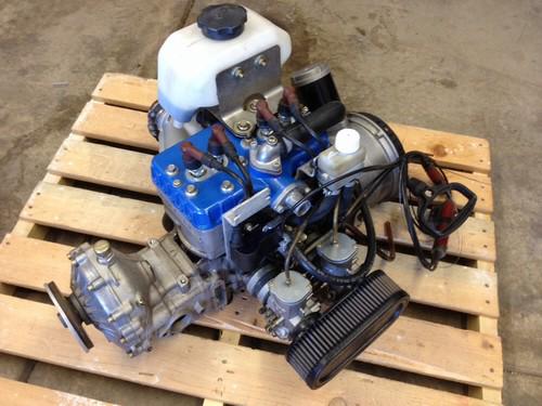 Rotax 582 ultralight  engine 2 stroke y pipe clutch c box blue head no res